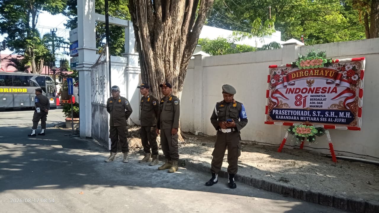 Satpol PP Sulteng Kawal Upacara HUT Ke-81 Kemerdekaan RI, Pengamanan Dibagi Lima Sektor
