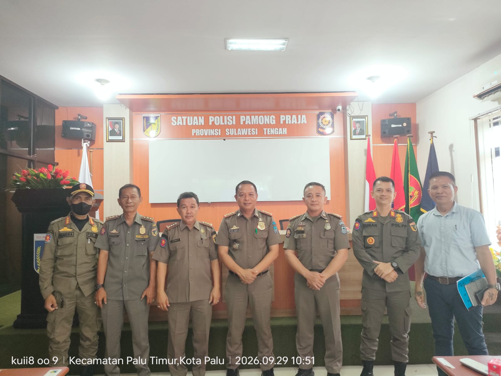 SATPOL PP PROVINSI SULAWESI TENGAH TERIMA KUNJUNGAN SATPOL PP BANGGAI KEPULAUAN, BAHAS LAPORAN DUGAAN PELANGGARAN PERDA TERHADAP ASET PROVINSI