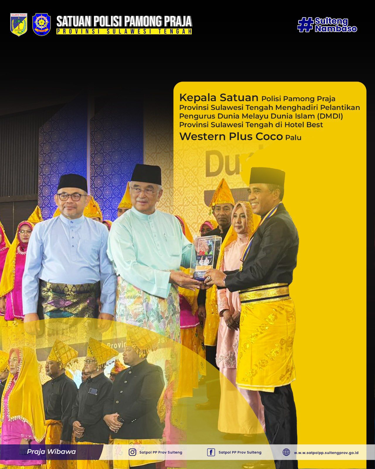 Kasat Prov. Sulteng Menghadiri pelantikan Pengurus Dunia Melayu Dunia Islam (DMDI)