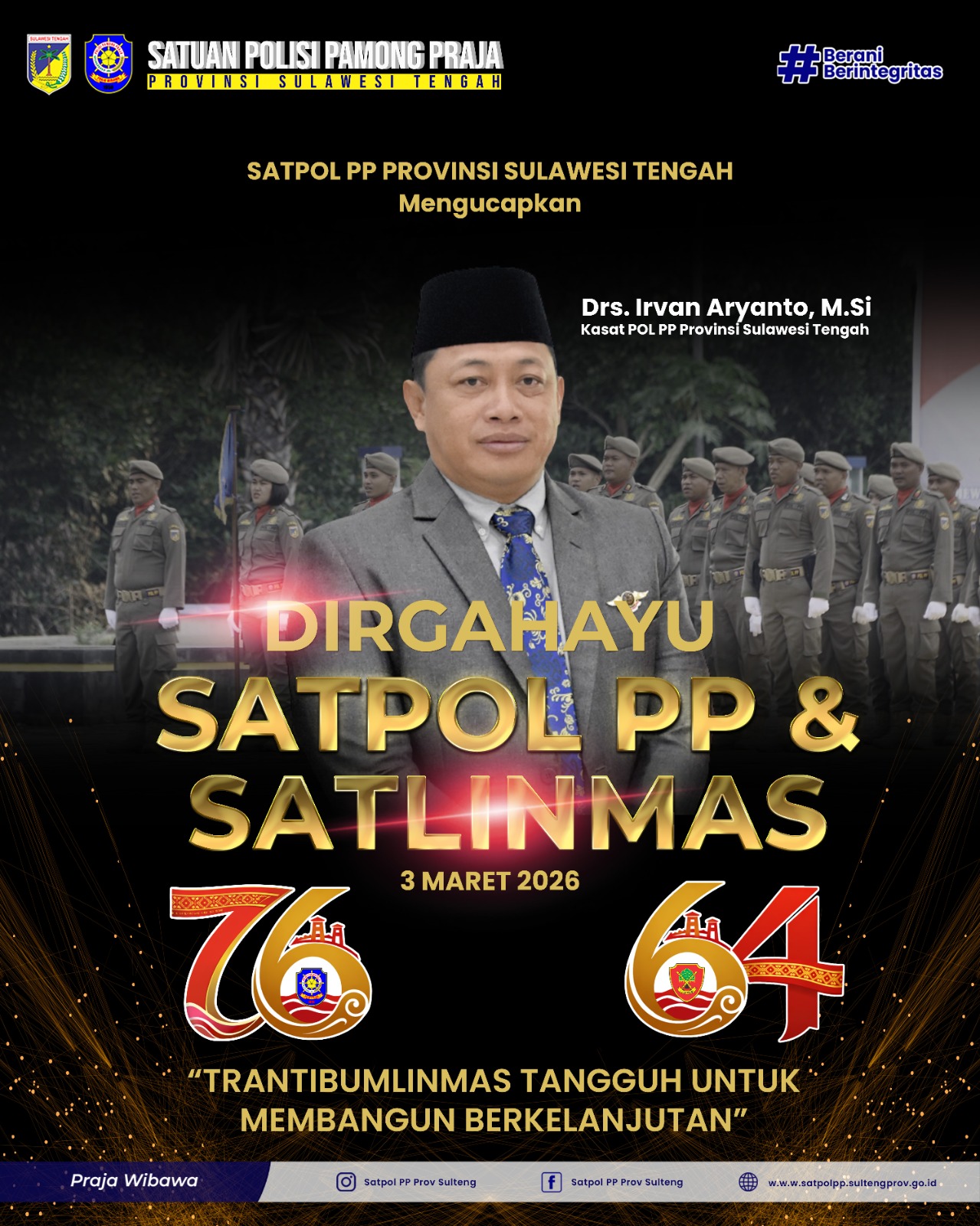 HUT SATPOL PP Ke 76 dan SATLINMAS Ke 64